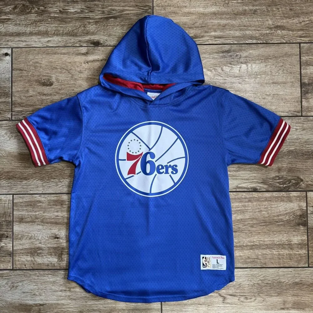 Mitchell & Ness Philadelphia 76ers JERSEY HOODIE Youth Boys NBA Large 14/16